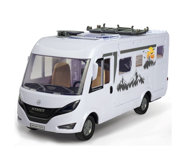 Rulota Dickie Toys Camper Hymer Camping Van Class B cu figurina si accesorii