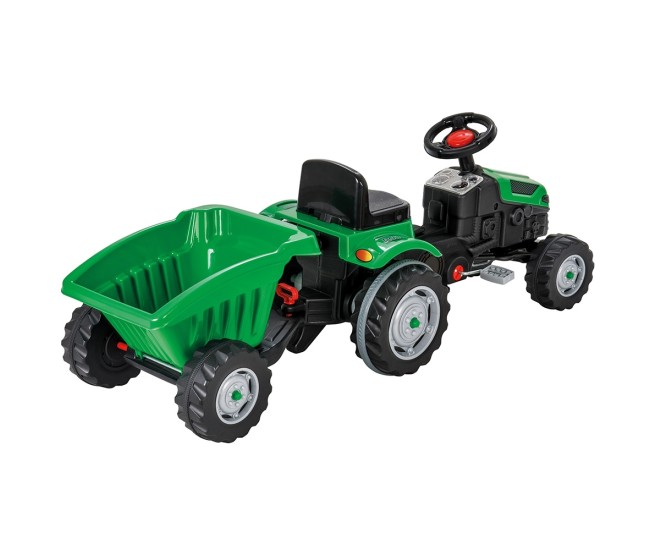 Tractor cu pedale si remorca Pilsan Active with Trailer 07-316 green