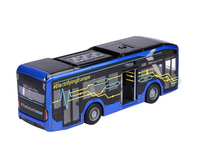 Autobuz Majorette MAN Lion's City 10 E 22,5 cm cu lumini si sunete Autobuz Majorette MAN Lion's City 10 E 22,5 cm cu lumini si sunete