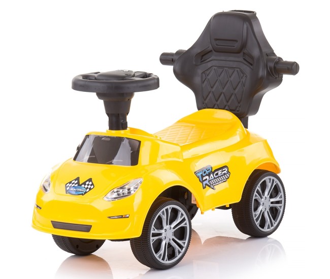 Masinuta de impins Chipolino Turbo yellow cu maner