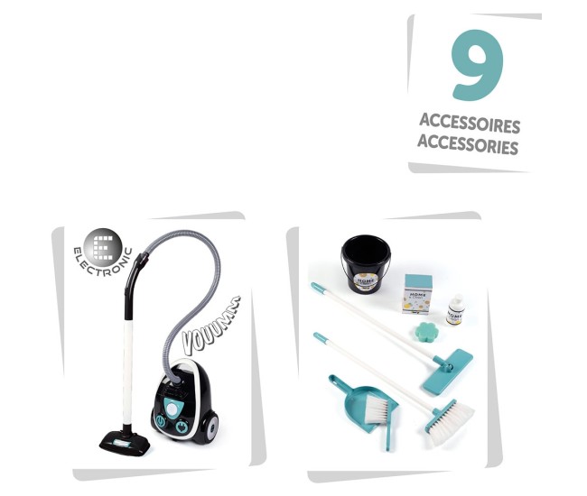 Jucarie Smoby Set curatenie cu troller si aspirator electronic negru Jucarie Smoby Set curatenie cu troller si aspirator electronic negru