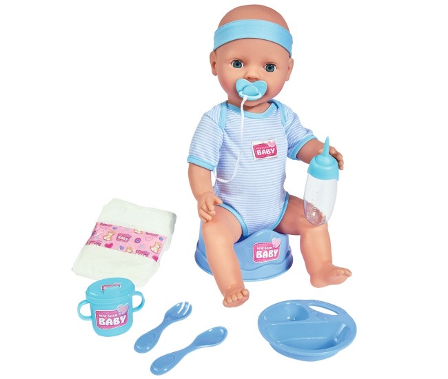 Papusa Simba New Born Baby, Baby Doll 43 cm cu accesorii albastru Papusa Simba New Born Baby, Baby Doll 43 cm cu accesorii albastru