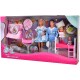Set Simba Steffi Love Family Happy Pijamas Party 29 cm cu 4 papusi, 1 caine si accesorii