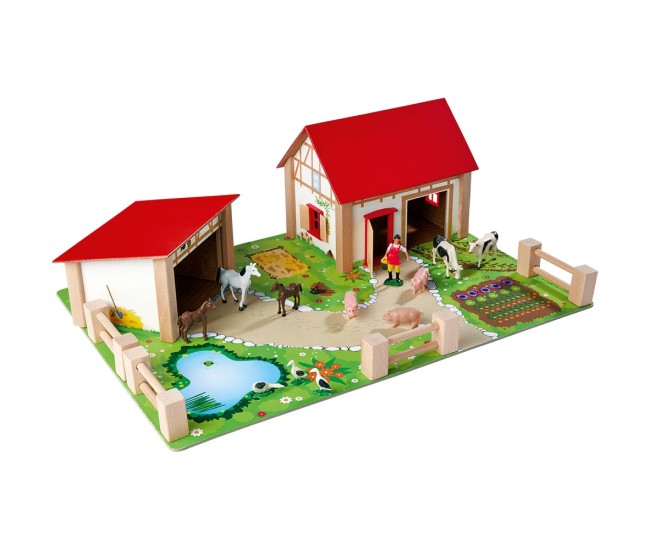 Ferma din lemn Eichhorn 51x36x17 cm cu 20 accesorii