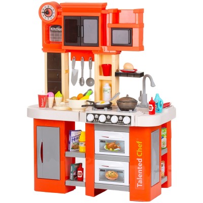 Set jucarie Chipolino Kitchen 84 cm cu sistem de curgere apa, lumini, sunete si 79 accesorii Set jucarie Chipolino Kitchen 84 cm cu sistem de curgere apa, lumini, sunete si 79 accesorii