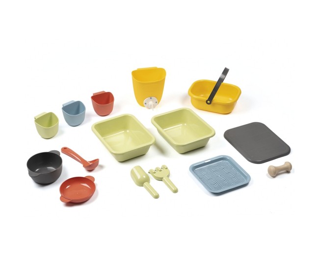 Bucatarie Smoby Mud Kitchen cu 15 accesorii