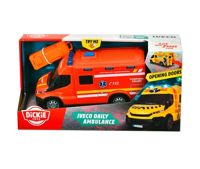 Masina ambulanta Dickie Toys Iveco Daily Ambulance 1:32 18 cm rosu Masina ambulanta Dickie Toys Iveco Daily Ambulance 1:32 18 cm rosu