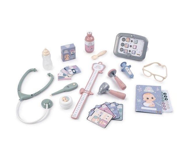 Centru de ingrijire pentru papusi Smoby Baby Care Center albastru cu accesorii