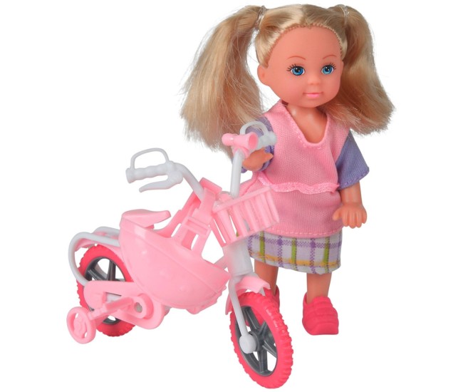 Papusa Simba Evi Love My First Bike 12 cm roz Papusa Simba Evi Love My First Bike 12 cm roz