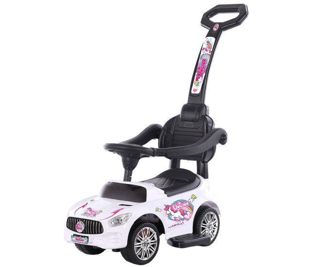 Masinuta de impins Chipolino Unicorn white cu maner