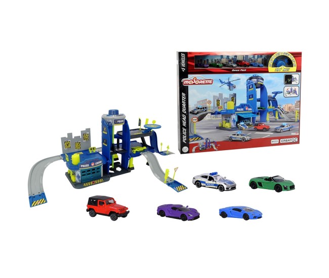 Pista de masini Majorette Creatix Police cu 5 masinute Pista de masini Majorette Creatix Police cu 5 masinute