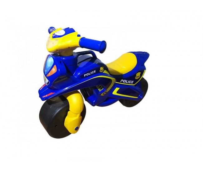Motocicleta de impins MyKids Police Music 0139/57 Albastru Galben Motocicleta de impins MyKids Police Music 0139/57 Albastru Galben