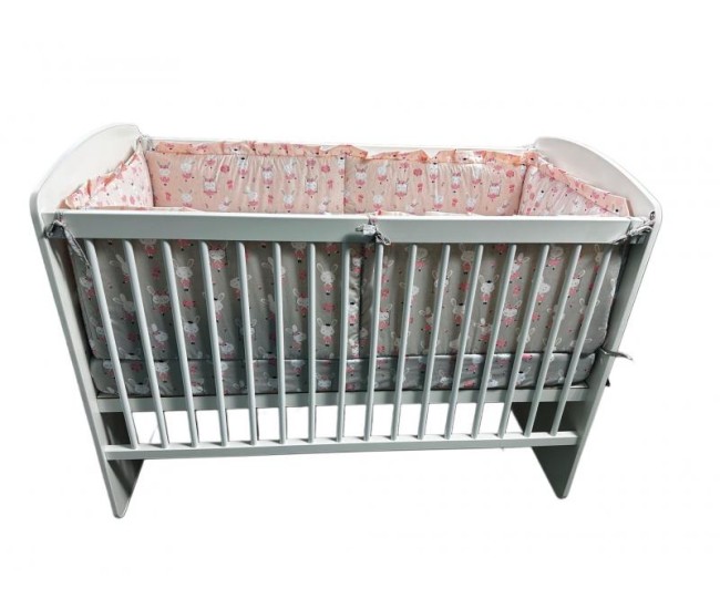 Lenjerie Dancing Bunny Gray-Pink 4+1 piese 120x60 cm Lenjerie Dancing Bunny Gray-Pink 4+1 piese 120x60 cm