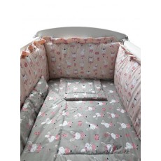 Lenjerie Dancing Bunny Gray-Pink 4+1 piese 120x60 cm