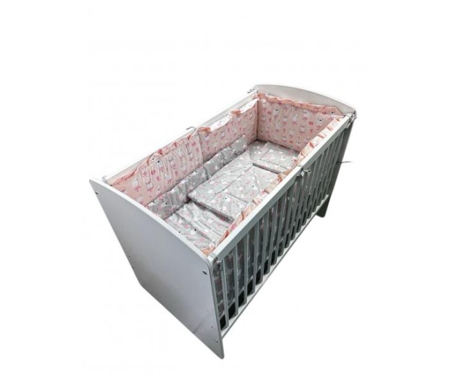 Lenjerie Dancing Bunny Gray-Pink 4+1 piese 120x60 cm Lenjerie Dancing Bunny Gray-Pink 4+1 piese 120x60 cm
