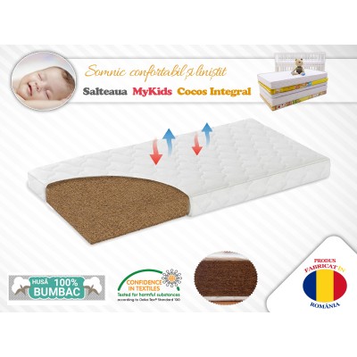 Saltea MyKids Fibra De Cocos Integral 120x60x10 Husa Bumbac Matlasat Saltea MyKids Fibra De Cocos Integral 120x60x10 Husa Bumbac Matlasat