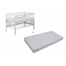 Patut KLUPS Frank Alb + Saltea 10 Mykids Confort II Patut KLUPS Frank Alb + Saltea 10 Mykids Confort II
