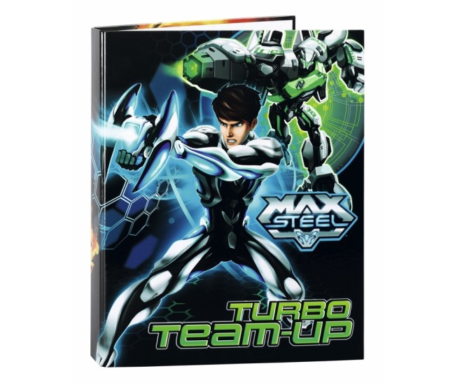 Caiet mecanic A4 cu 4 inele din carton colectia Max Steel