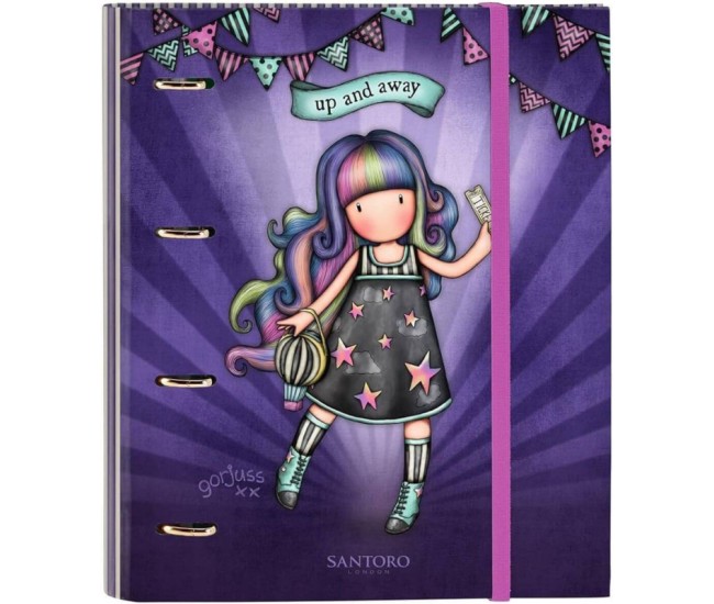 Caiet mecanic A4 cu elastic si separatoare Gorjuss - Up and Away