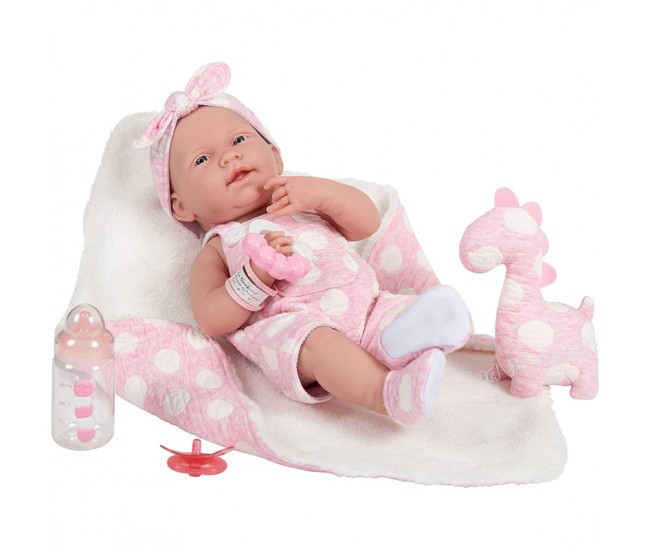 Jucarie Bebelusa cu bentita si dinozaur roz Jucarie Bebelusa cu bentita si dinozaur roz