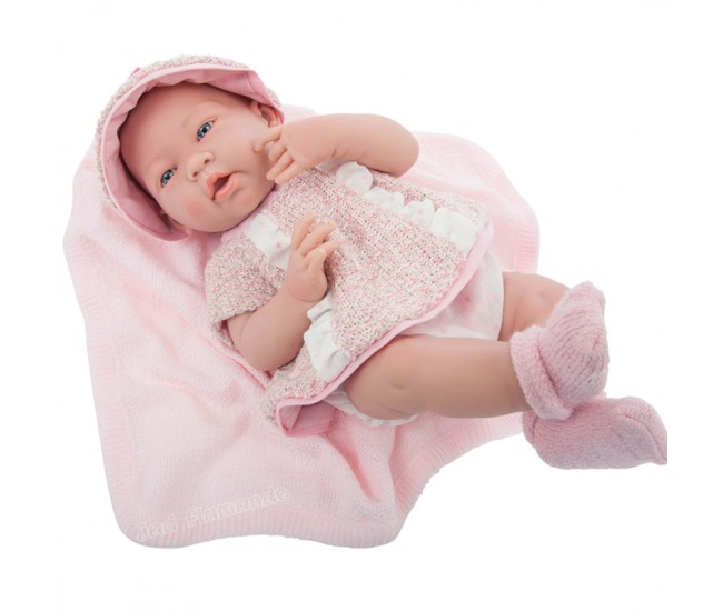 Jucarie Bebelusa in costum roz cu palarie Jucarie Bebelusa in costum roz cu palarie