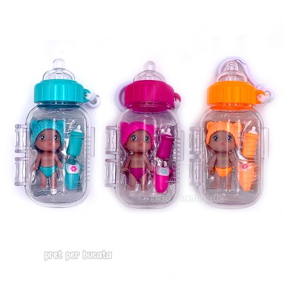 Set breloc Papusa Bebelus in biberon - Lil Cutesies Set breloc Papusa Bebelus in biberon - Lil Cutesies