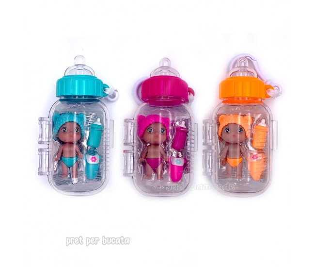 Set breloc Papusa Bebelus in biberon - Lil Cutesies