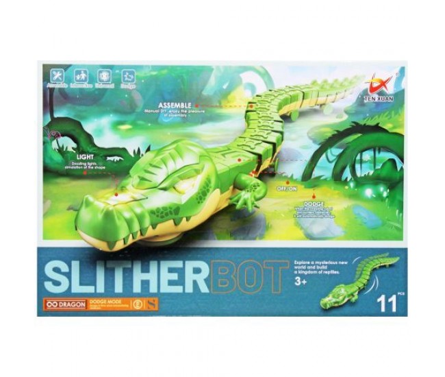 Jucarie interactiva crocodil electric cu lumini Slither Bot Jucarie interactiva crocodil electric cu lumini Slither Bot
