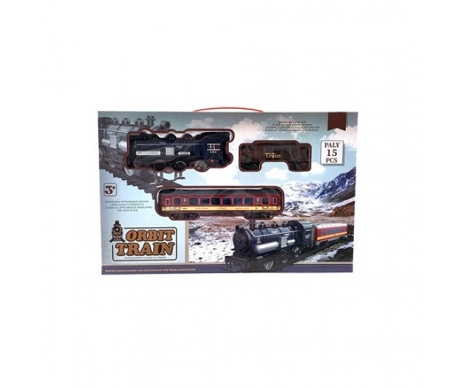 Trenulet electric muzical Orbit Train, circuit 120 cm, 15 piese Trenulet electric muzical Orbit Train, circuit 120 cm, 15 piese