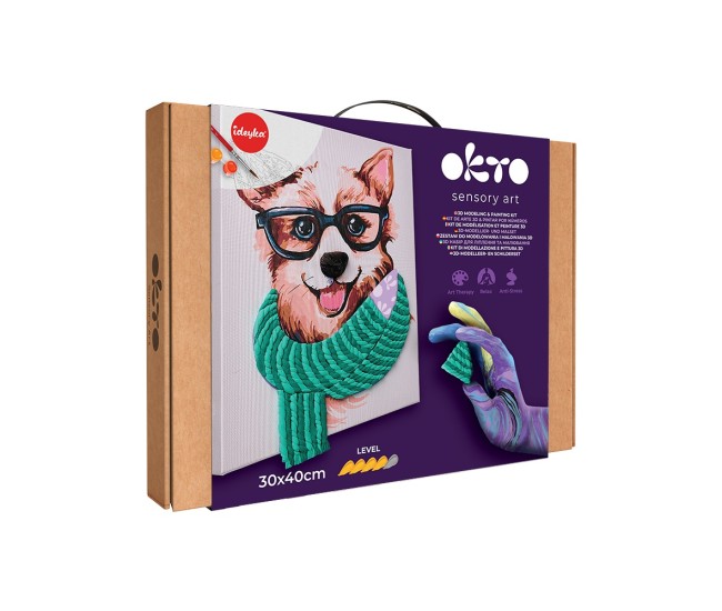 Set pictura si modelare 3d cu argila usoara, 30*40 cm - fashion corgi Set pictura si modelare 3d cu argila usoara, 30*40 cm - fashion corgi