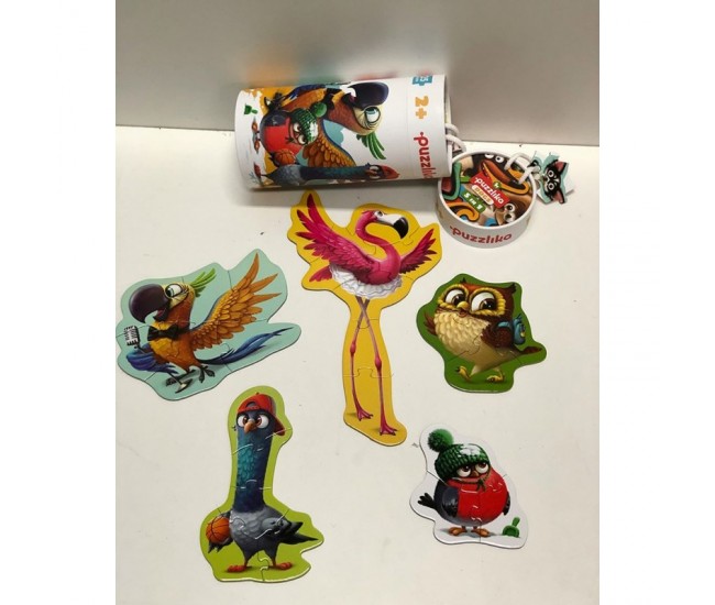 Puzzle, 5 in 1 cubika, "birds" Puzzle, 5 in 1 cubika, "birds"