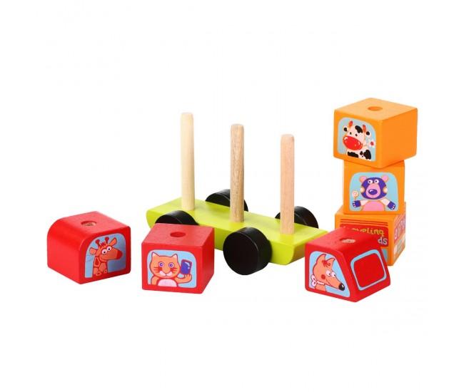 Jucarie din lemn, cubika, mini bus Jucarie din lemn, cubika, mini bus