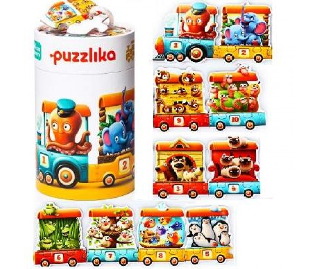 Puzzle, cubika, trenuletul vesel Puzzle, cubika, trenuletul vesel