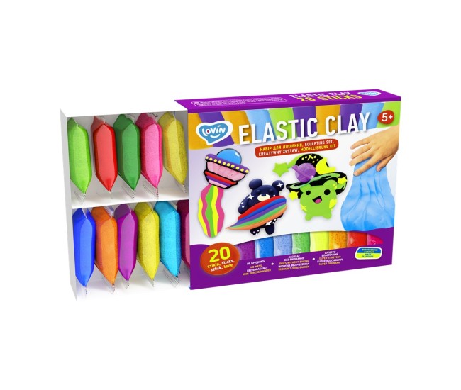 Set de creatie cu argila usoara 20 buc, lovin - elastic clay Set de creatie cu argila usoara 20 buc, lovin - elastic clay
