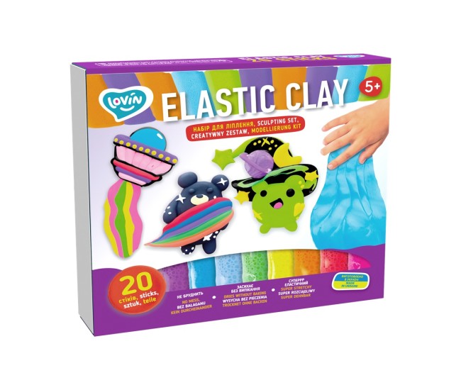 Set de creatie cu argila usoara 20 buc, lovin - elastic clay Set de creatie cu argila usoara 20 buc, lovin - elastic clay