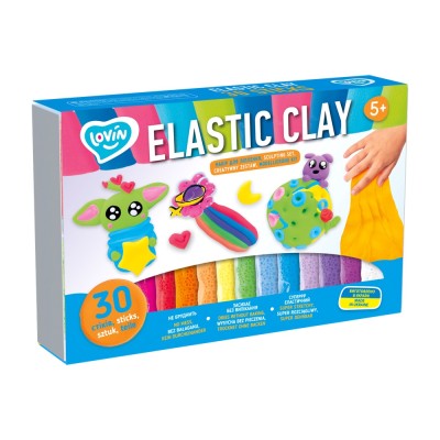 Set de creatie cu argila usoara 30 buc, lovin - elastic clay