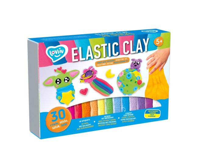 Set de creatie cu argila usoara 30 buc, lovin - elastic clay Set de creatie cu argila usoara 30 buc, lovin - elastic clay