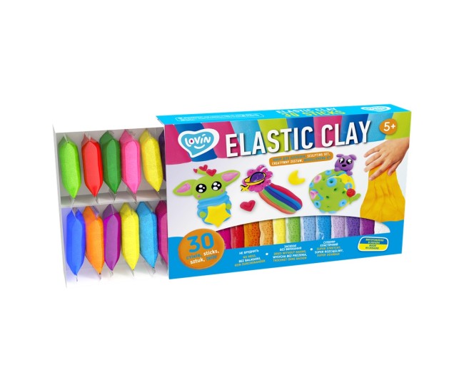 Set de creatie cu argila usoara 30 buc, lovin - elastic clay Set de creatie cu argila usoara 30 buc, lovin - elastic clay