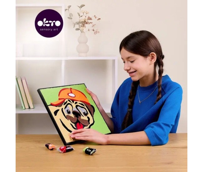 Set pictura cu argila usoara, 29*29 cm - pug dog Set pictura cu argila usoara, 29*29 cm - pug dog