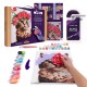 Set pictura si modelare 3d cu argila usoara, 30*40 cm - a cat in a flower crown Set pictura si modelare 3d cu argila usoara, 30*40 cm - a cat in a flower crown