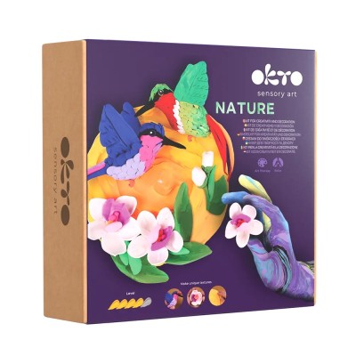 Set pictura 3d cu argila usoara, nature - hummingbirds