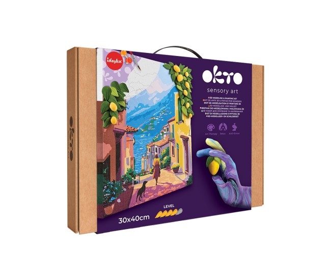 Set pictura si modelare 3d cu argila usoara, 30*40 cm - lemon weekend Set pictura si modelare 3d cu argila usoara, 30*40 cm - lemon weekend