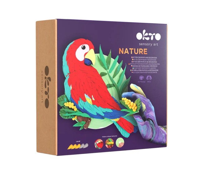 Set pictura 3d cu argila usoara, nature - macaw Set pictura 3d cu argila usoara, nature - macaw