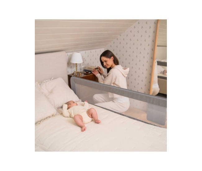 Bariera de siguranta rabatabila pentru pat, momi lexi xl plus - beige Bariera de siguranta rabatabila pentru pat, momi lexi xl plus - beige