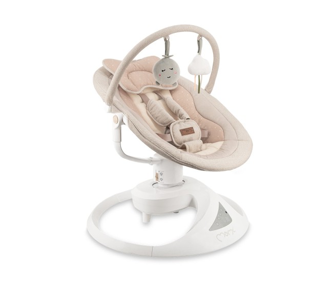 Balansoar electric pentru bebelusi cu sezut rotativ 360 grade , momi pearl - beige Balansoar electric pentru bebelusi cu sezut rotativ 360 grade , momi pearl - beige