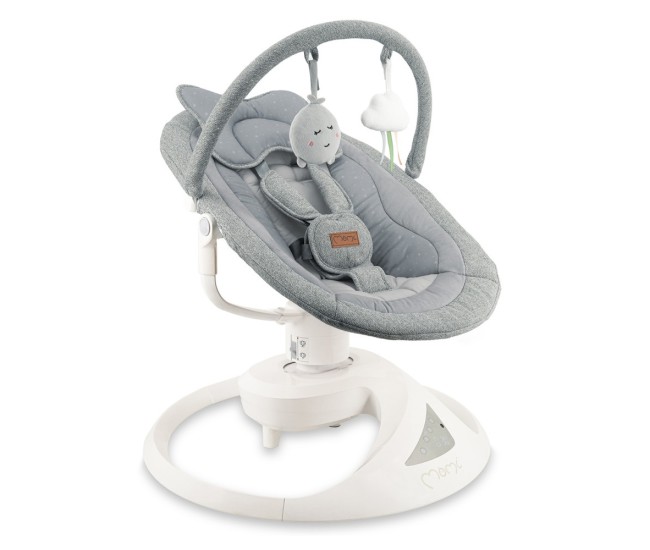 Balansoar electric pentru bebelusi cu sezut rotativ 360 grade , momi pearl - grey