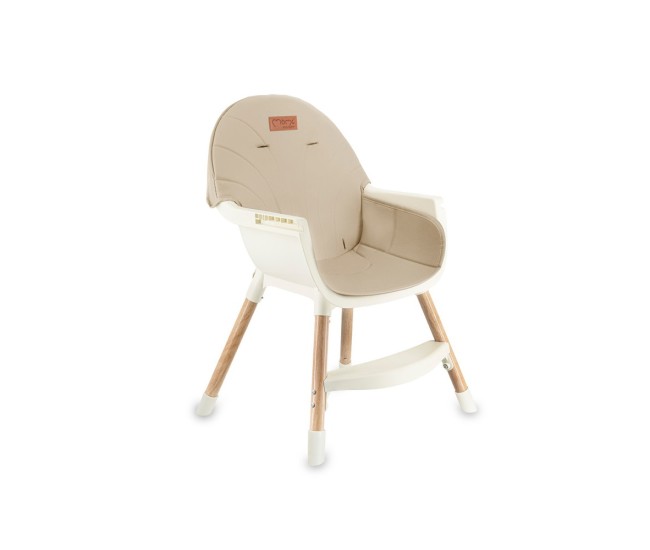 Scaun de masa copii momi reki, piele ecologica, beige