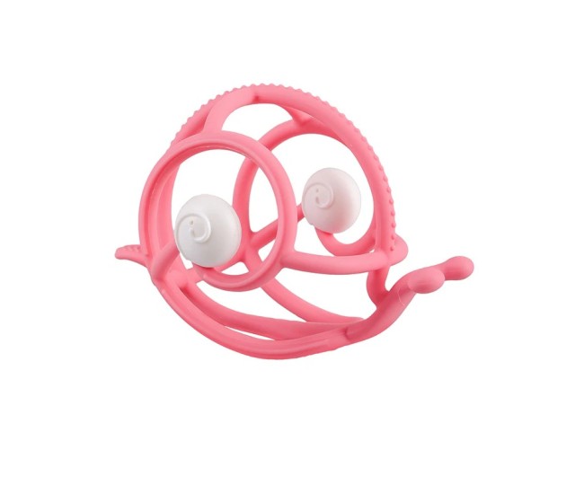 Inel gingival din silicon mombella 3 luni+, melc - pink