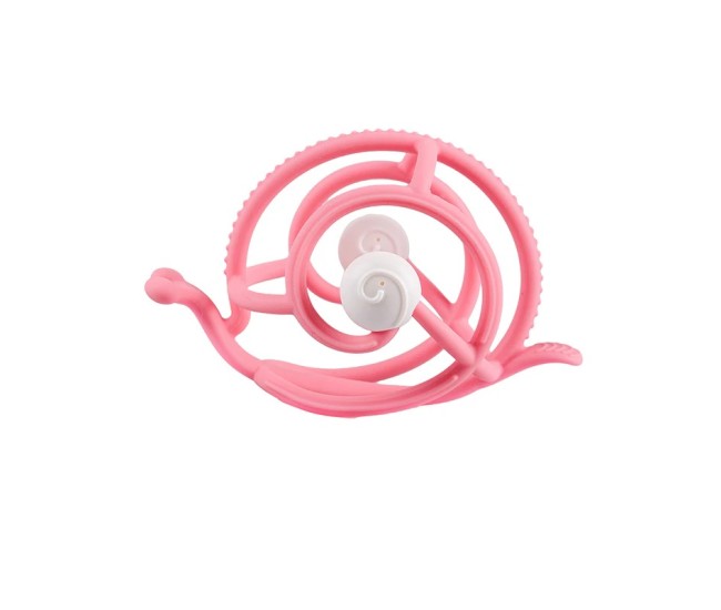 Inel gingival din silicon mombella 3 luni+, melc - pink