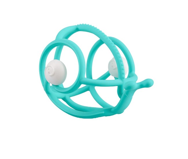 Inel gingival din silicon mombella 3 luni+, melc - teal
